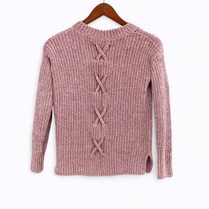 Pink republic Knit Sweater with Lace-Up Back big girls 10-12 M